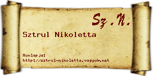 Sztrul Nikoletta névjegykártya