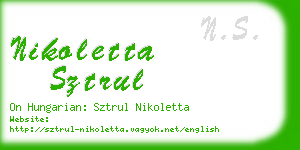 nikoletta sztrul business card